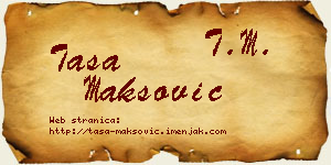 Tasa Maksović vizit kartica